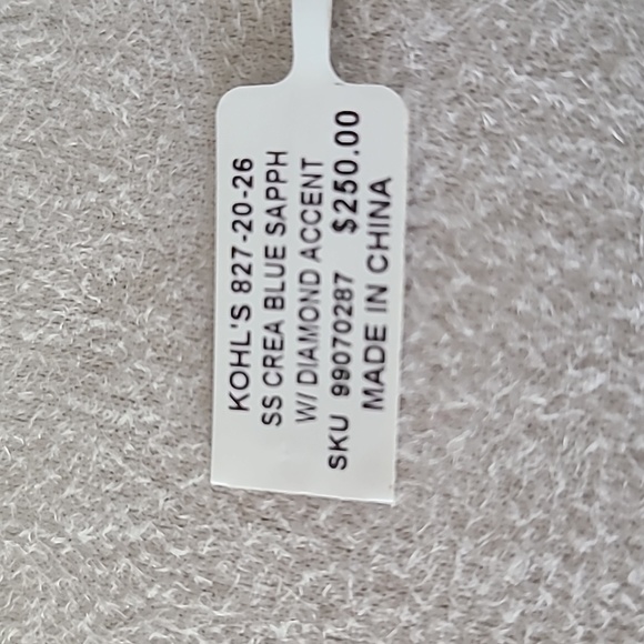 STERLING SILVER CREATED BLUE SAPPHIRE WITH DIAMOND ACCENT PENDANT APPROX 18" - Picture 13 of 15